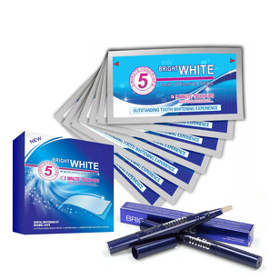 Paski wybielające BRIGHT WHITE 5 MINUTE TOUCH UPS - 28 szt + BRIGHT WHITE Whitening Pen
